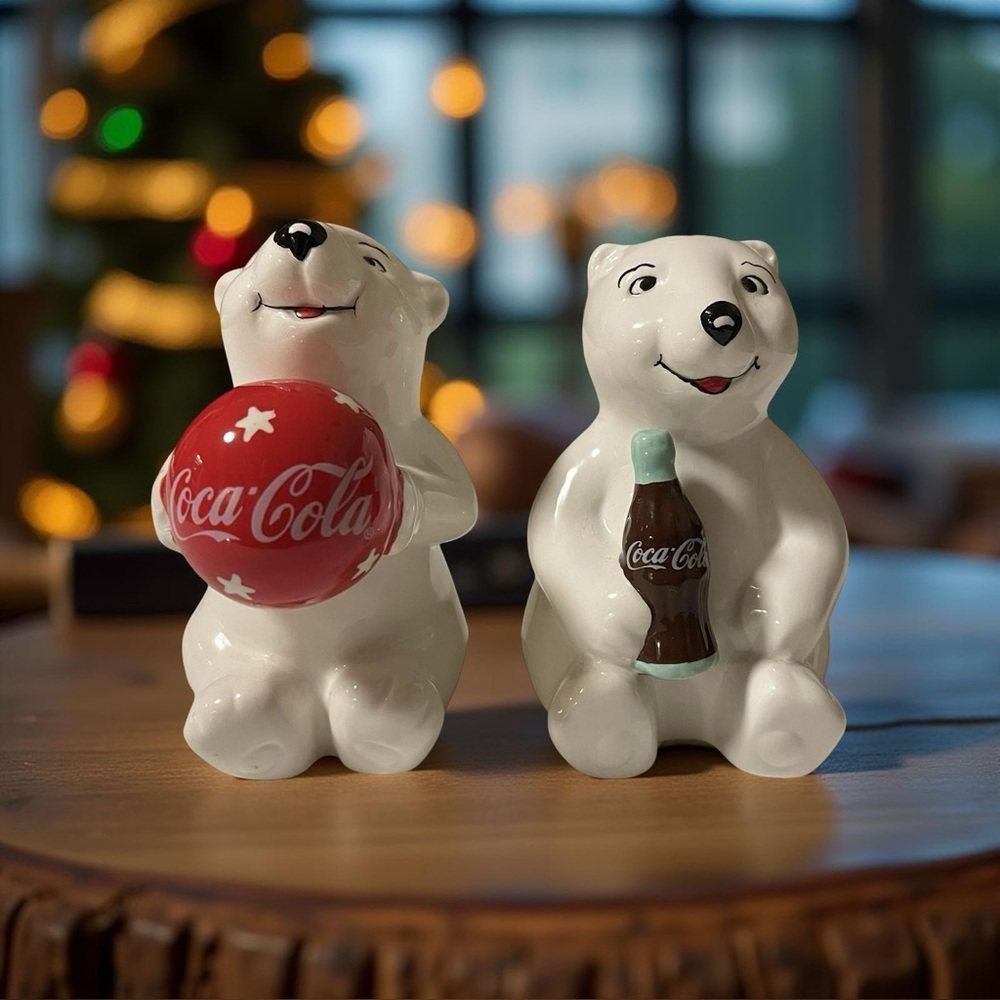 ✨ Coca-Cola Playtime Cubs Polar Bear Salt & Pepper Shakers ✨